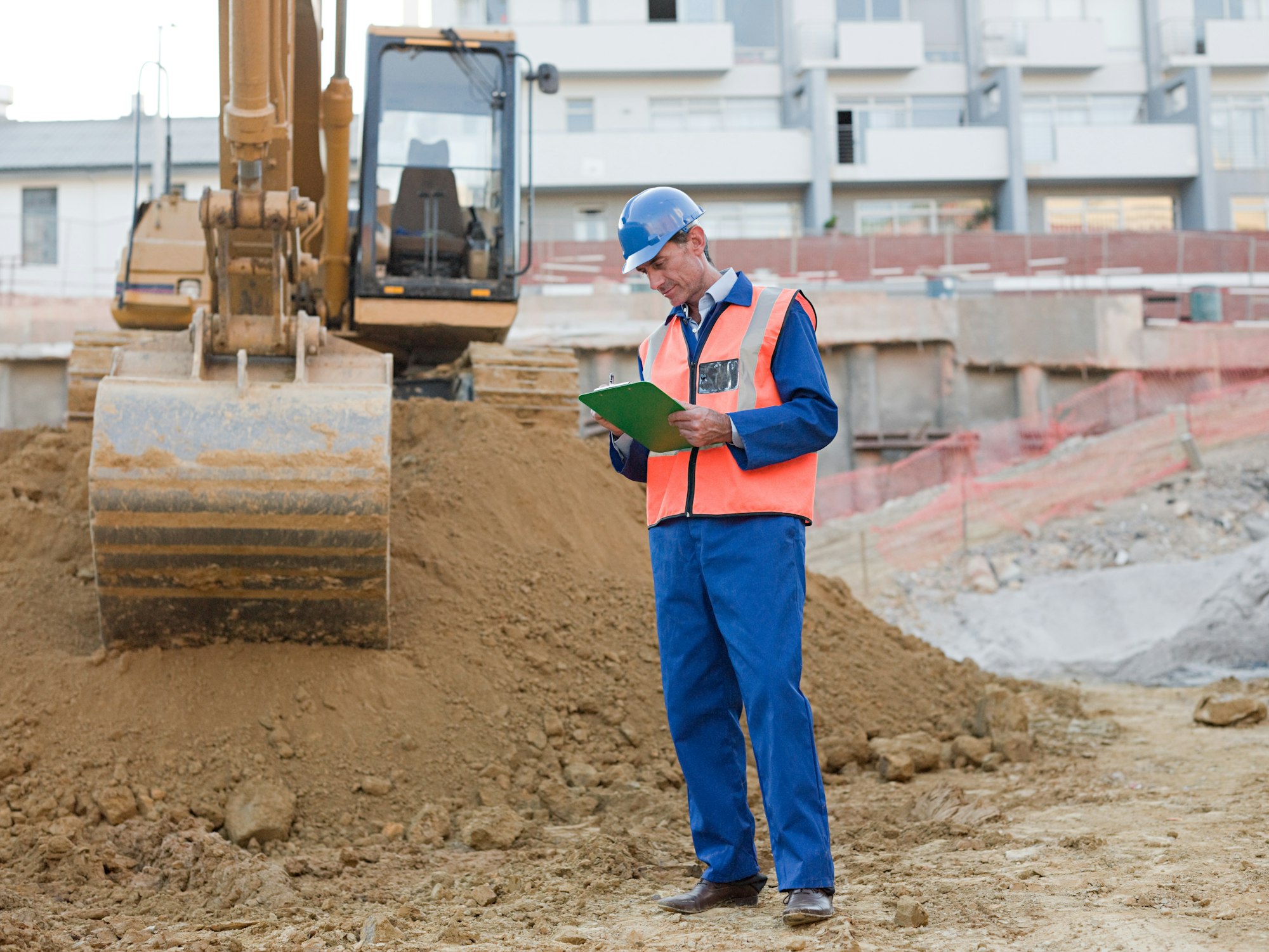 Mature man on construction site